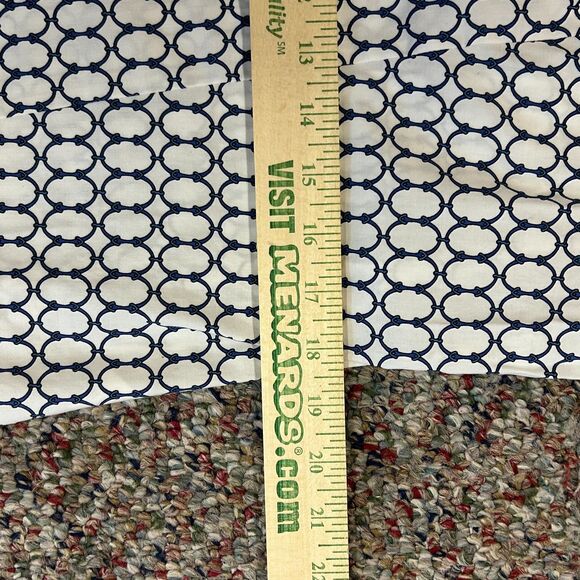 Talbots White Blue Chain Print Wrinkle Resistant LS Button Front Shirt Size 12 - Picture 14 of 15